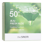  THE SAEM Кушон солнцезащитный jeju fresh aloe cooling cushion natural baige spf50+ pa++++, 12 г