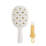  SOLOMEYA Расческа массажная с отверстиями для джиббитсов hair brush white, 1 шт