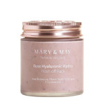  MARY&MAY Маска глиняная с розой rose hyaluronic hydra glow wash off pack, 125 г