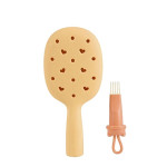  SOLOMEYA Расческа массажная с отверстиями для джиббитсов hair brush apricot, 1 шт