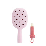  SOLOMEYA Расческа массажная с отверстиями для джиббитсов hair brush pink, 1 шт