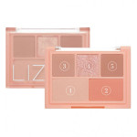  LIZDA Палетка теней для век mood fit palette 01 nudy peach talk mini, 5 г