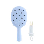  SOLOMEYA Расческа массажная с отверстиями для джиббитсов hair brush blue, 1 шт