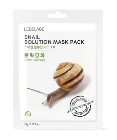 LEBELAGE Маска тканевая с муцином улитки snail solution mask, 25 г