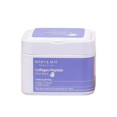 MARY&MAY Набор увлажняющих тканевых масок с пептидами collagen peptide vital mask, 30 шт