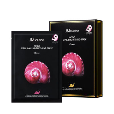 JM SOLUTION Маска ультратонкая с муцином улитки active pink snail brightening mask prime, 30 мл