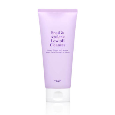 TIAM Гель успокаивающий для умывания с муцином улитки snail&azulene low ph cleanser, 200 мл