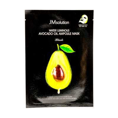 JM SOLUTION Маска питательная с маслом авокадо water luminous avocado oil ampoule mask black, 35 мл