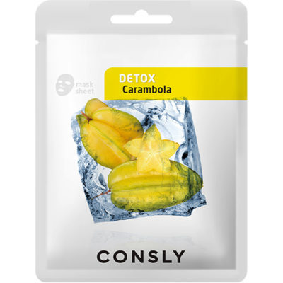 CONSLY Маска выводящая токсины с экстрактом карамболы carambola detox mask pack, 20 мл