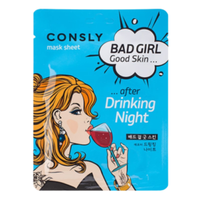 CONSLY Маска после вечеринки bad girl good skin after drinking night mask sheet, 23 мл