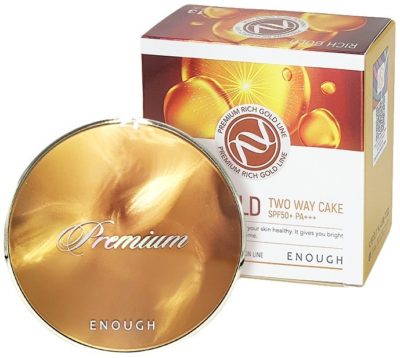 ENOUGH Пудра для лица с золотом № 13 + запасной блок rich gold two way cake spf 50+ pa+++, 26 г