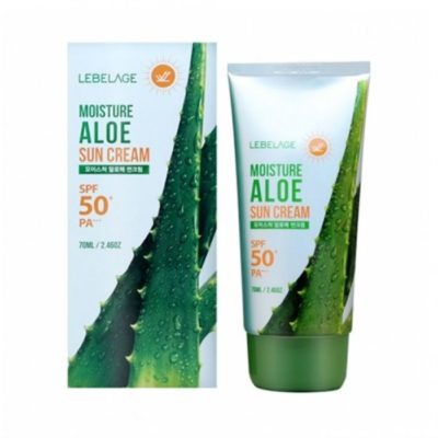 LEBELAGE Крем солнцезащитный для лица с экстрактом алоэ moisture aloe sun cream spf50+ pa+++, 70 мл