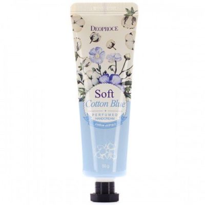 DEOPROCE Крем для рук парфюмированный soft cotton blue perfumed hand cream, 50 г