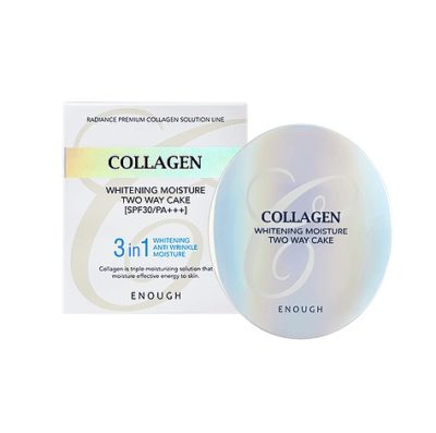 ENOUGH Пудра №13 с коллагеном collagen whitening moisture two way cake spf28 pa++, 13 г