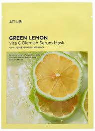ANUA Маска тканевая с цитрусовыми экстрактами green lemon vita c blemish serum mask, 25 мл