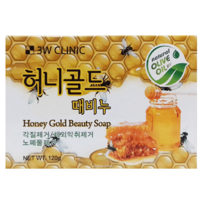 3W CLINIC Мыло туалетное с медом honey gold beauty soap, 120 г