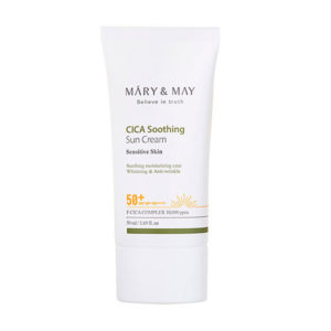 MARY&MAY Крем солнцезащитный для лица cica soothing sun cream spf50+ pa++++, 50 мл