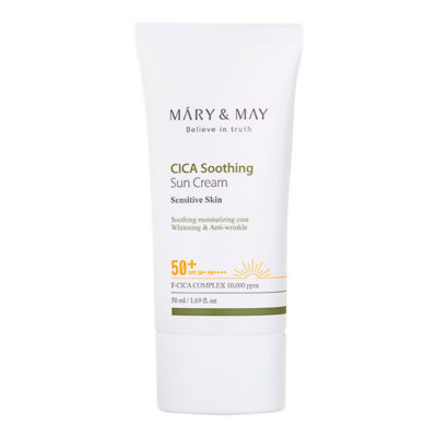 MARY&MAY Крем солнцезащитный для лица cica soothing sun cream spf50+ pa++++, 50 мл