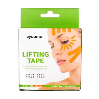 AYOUME Тейп оранжевый для лица kinesiology tape roll, 1 см x 5 м