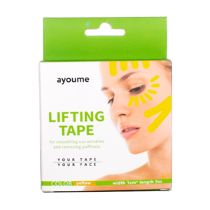 AYOUME Тейп желтый для лица kinesiology tape roll, 1 см x 5 м