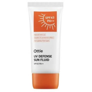 OTTIE Солнцезащитный флюид водостойкий uv defense sun fluid spf 43 pa++, 50 мл