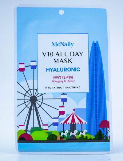 MCNALLY Маска тканевая с гиалуроновой кислотой v10 all day mask hyaluronic, 25 мл