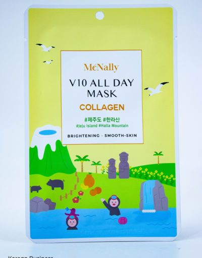 MCNALLY Маска тканевая с коллагеном v10 all day mask collagen, 25 мл