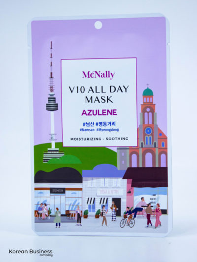 MCNALLY Маска тканевая с азуленом v10 all day mask azulene, 25 мл