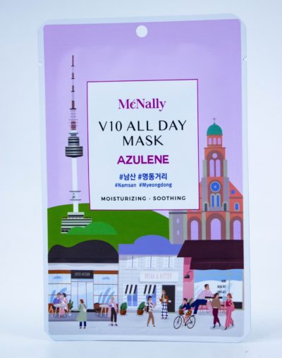 MCNALLY Маска тканевая с азуленом v10 all day mask azulene, 25 мл