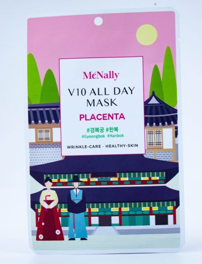 MCNALLY Маска тканевая с экстрактом плаценты v10 all day mask placenta, 25 мл