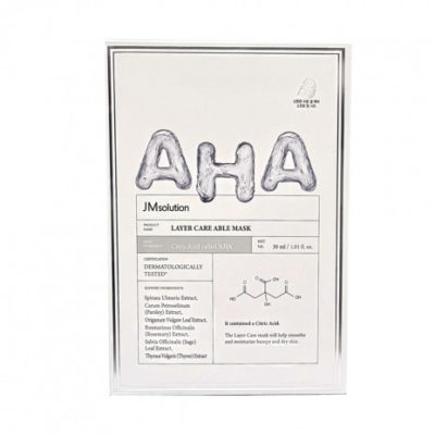 JM SOLUTION Маска тканевая с aha-кислотой layer care able mask, 30 мл