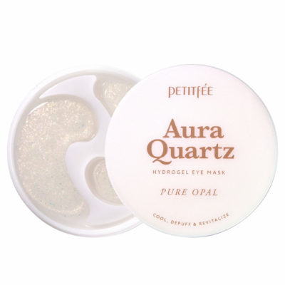 PETITFEE охлаждающие против морщин и отеков aura quartz hydrogel eye mask pure opal, 40 шт