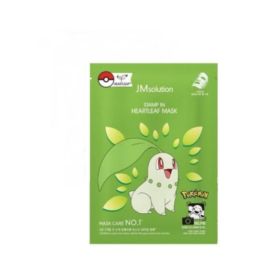 JM SOLUTION Маска тканевая с экстрактом хауттюйнии stamp in heartleaf mask pokemon, 30 мл