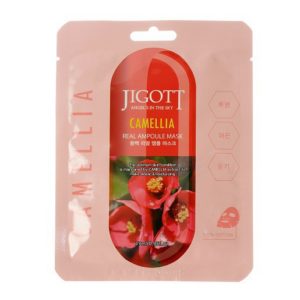 JIGOTT Маска тканевая ампульная с экстрактом камелии camellia real ampoule mask, 27 мл