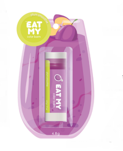 EAT MY Бальзам оттеночный для губ сливовый смузи color balm, 4.8 г