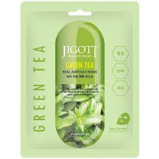 JIGOTT Маска тканевая с экстрактом зеленого чая real ampoule mask green tea, 27 мл