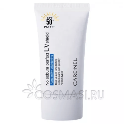 CARE:NEL Крем матирующий солнцезащитный no sebum perfect uv shield spf50+ pa++++, 50 м