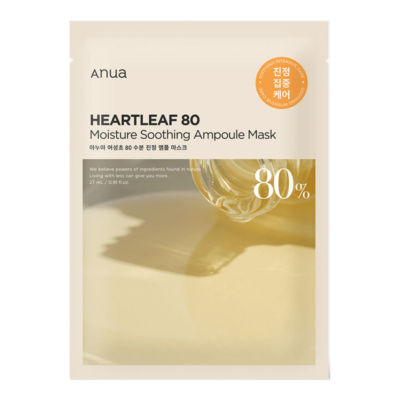 ANUA Маска тканевая увлажняющая heartleaf 80% moisture soothing ampoule mask, 27 мл