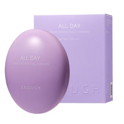 ENOUGH Кушон тональный №21 all day dewey water full cushion spf 50+, 12 г + 12 г