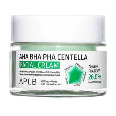 APLB Крем с центеллой и кислотами aha bha pha centella facial cream, 55 мл