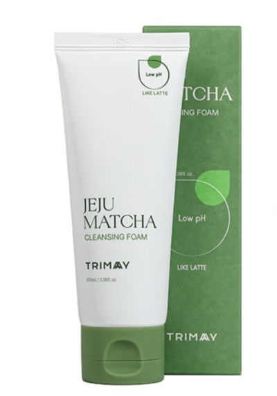 TRIMAY Пенка с чаем матча слабокислотная jeju matcha low ph cleansing foam, 100 мл