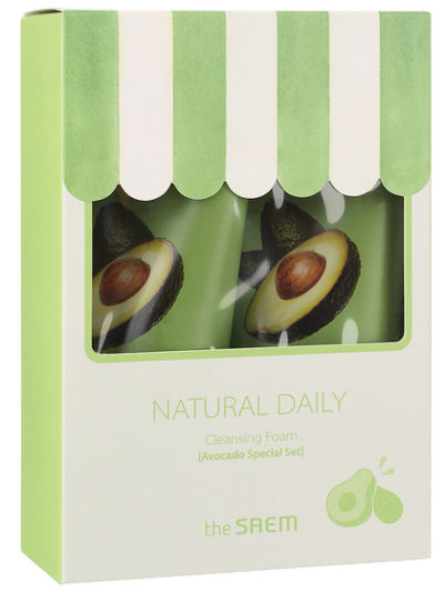 THE SAEM Набор пенок с авокадо natural daily сleansing foam avocado set, 150 мл x 2 шт