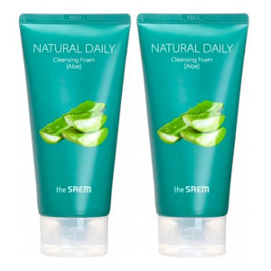 THE SAEM Набор пенок с алоэ natural daily сleansing foam aloe set, 150 мл x 2 шт