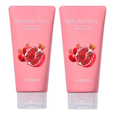 THE SAEM Набор пенок с гранатом natural daily сleansing foam pomegranate set, 150 мл x 2 шт